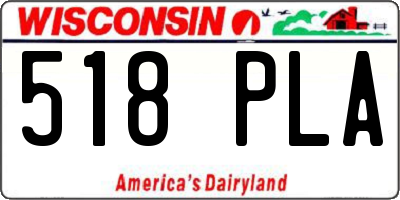 WI license plate 518PLA