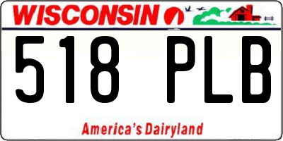 WI license plate 518PLB