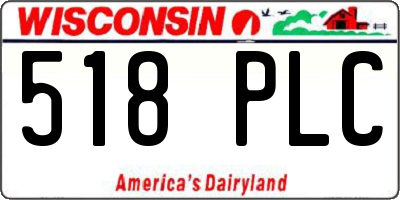 WI license plate 518PLC