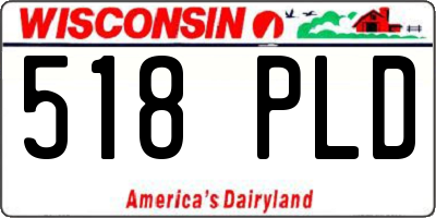 WI license plate 518PLD