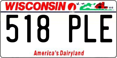 WI license plate 518PLE