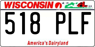 WI license plate 518PLF