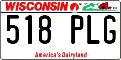 WI license plate 518PLG