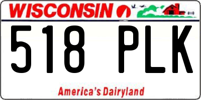 WI license plate 518PLK