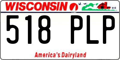 WI license plate 518PLP