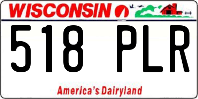 WI license plate 518PLR