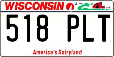 WI license plate 518PLT