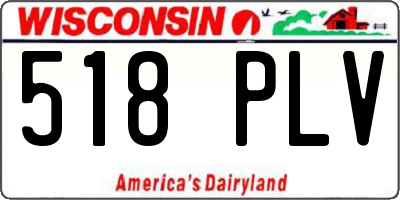 WI license plate 518PLV