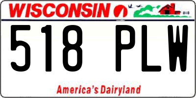 WI license plate 518PLW