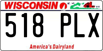 WI license plate 518PLX