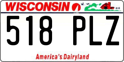 WI license plate 518PLZ