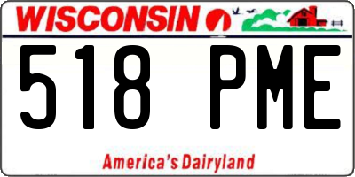 WI license plate 518PME