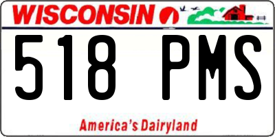 WI license plate 518PMS