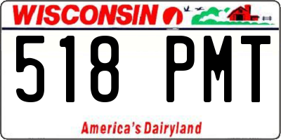 WI license plate 518PMT