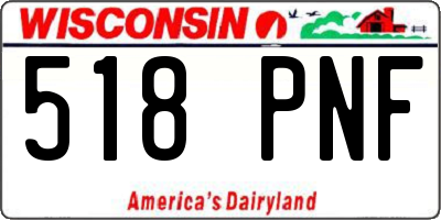 WI license plate 518PNF
