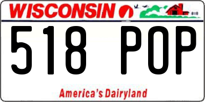 WI license plate 518POP