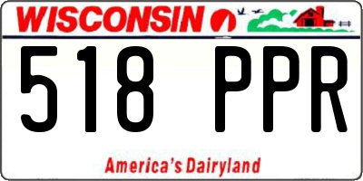 WI license plate 518PPR