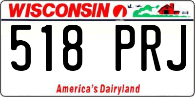 WI license plate 518PRJ