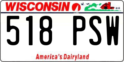 WI license plate 518PSW