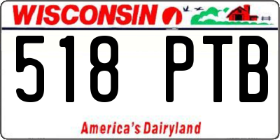 WI license plate 518PTB