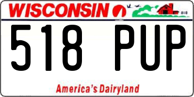 WI license plate 518PUP