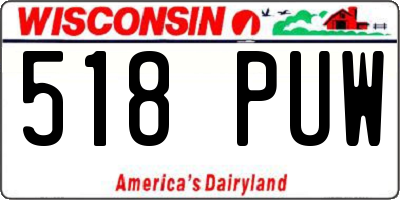 WI license plate 518PUW
