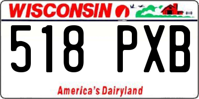 WI license plate 518PXB