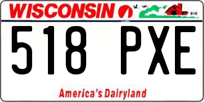 WI license plate 518PXE