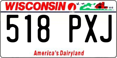WI license plate 518PXJ