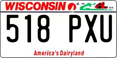 WI license plate 518PXU