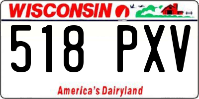 WI license plate 518PXV