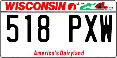 WI license plate 518PXW