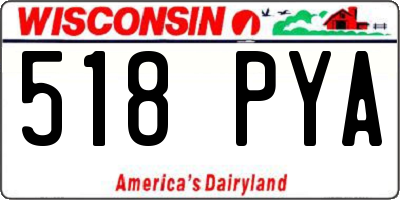 WI license plate 518PYA
