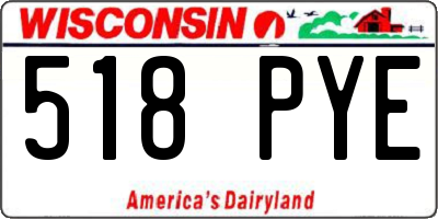 WI license plate 518PYE