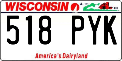 WI license plate 518PYK