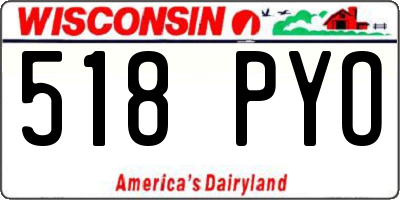 WI license plate 518PYO