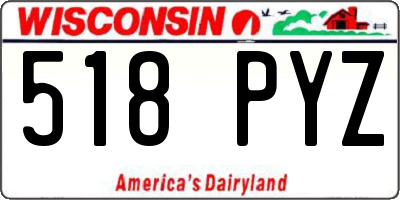 WI license plate 518PYZ