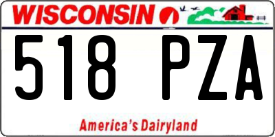WI license plate 518PZA