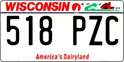 WI license plate 518PZC