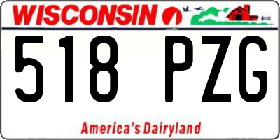 WI license plate 518PZG