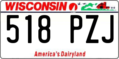 WI license plate 518PZJ