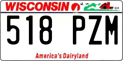 WI license plate 518PZM