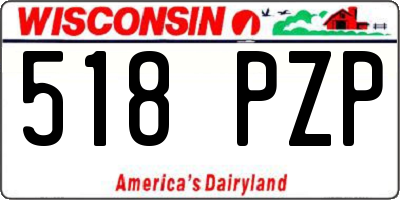 WI license plate 518PZP