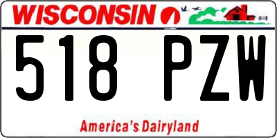 WI license plate 518PZW