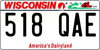WI license plate 518QAE