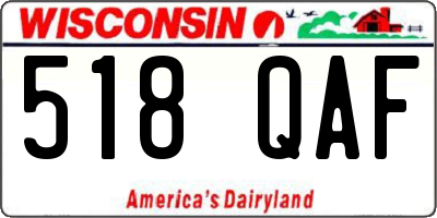 WI license plate 518QAF