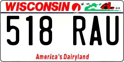 WI license plate 518RAU