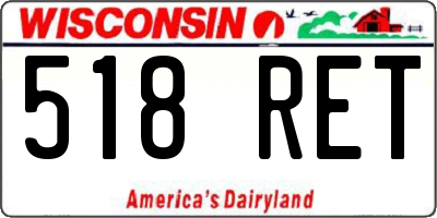 WI license plate 518RET