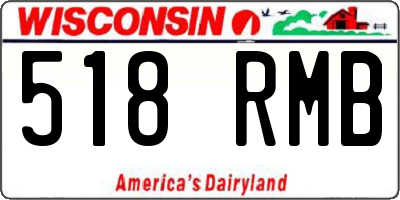 WI license plate 518RMB