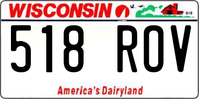 WI license plate 518ROV